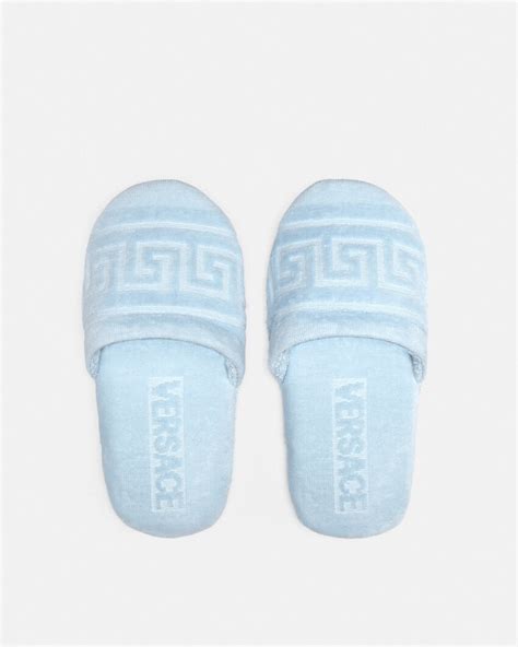 versace greca key slippers|Versace Underwear: Blue Greca Slippers .